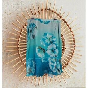 Bob Mackie Women's Silk Floral Skirt Back Zip Designer Lined Boutique Size 14